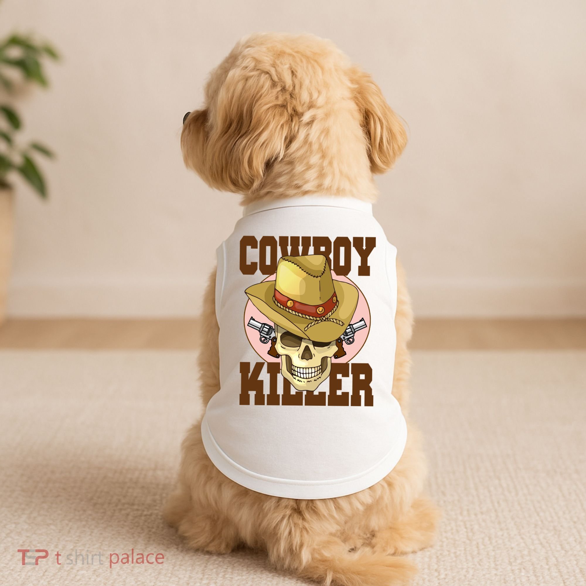 Cowboy Killer Country Skeleton Doggie Tank