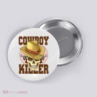 Cowboy Killer Country Skeleton Button thumb 0