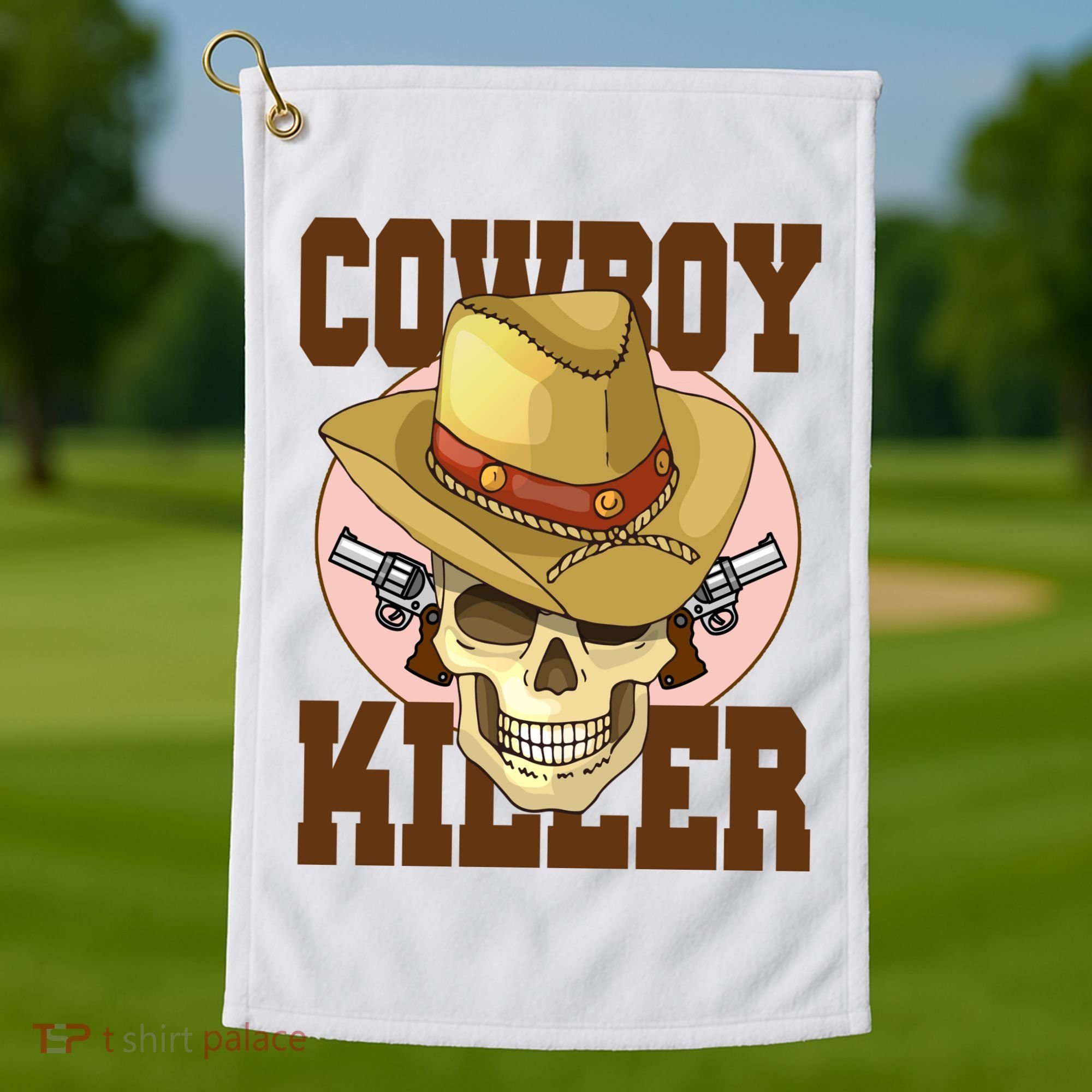 Cowboy Killer Country Skeleton Golf Towel