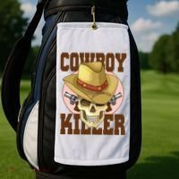 Cowboy Killer Country Skeleton Golf Towel thumb 2
