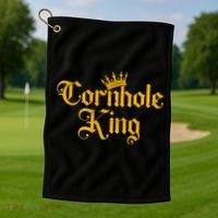 Cornhole King Golf Towel thumb 1
