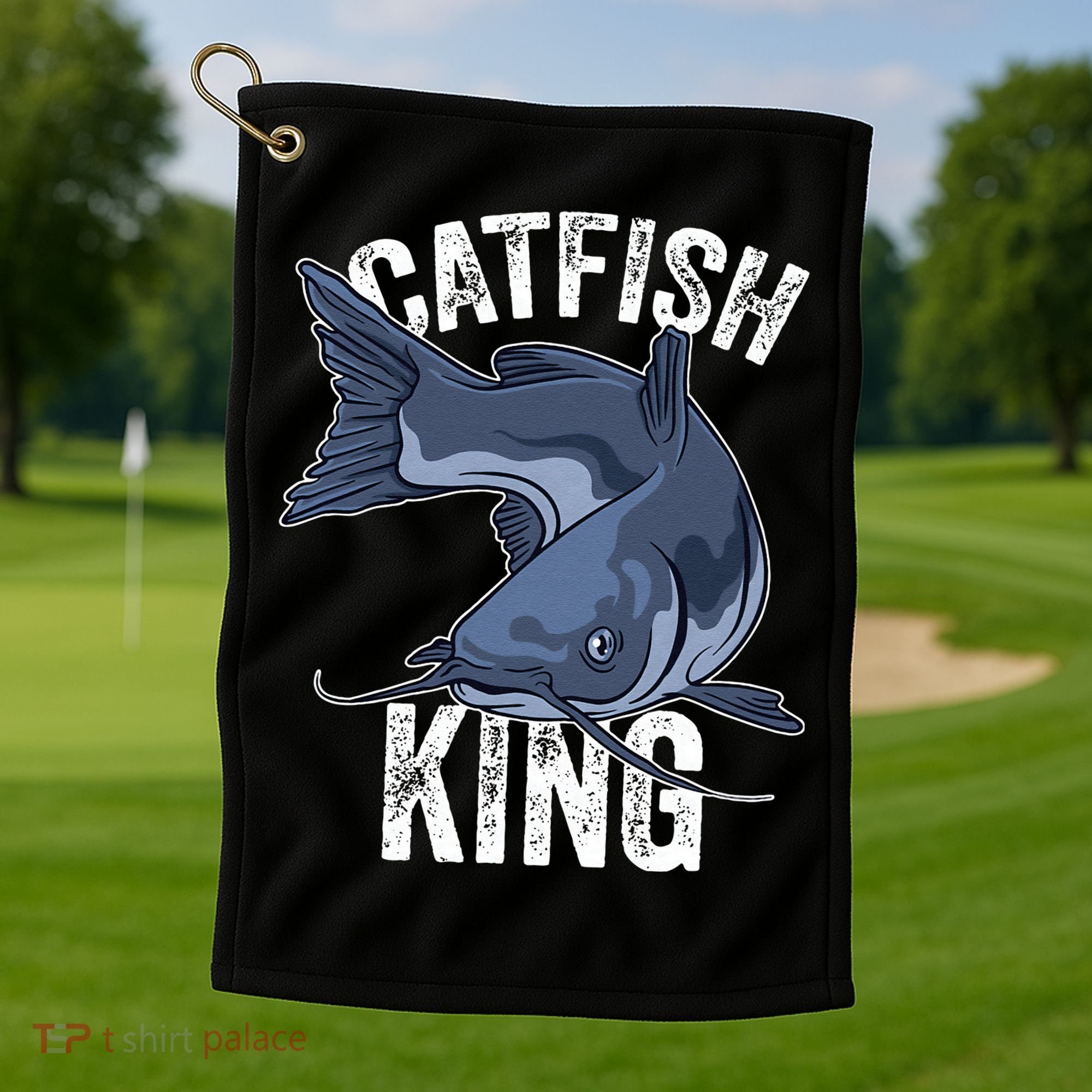 Catfish King Catfish Fishing Catfishing Golf Towel