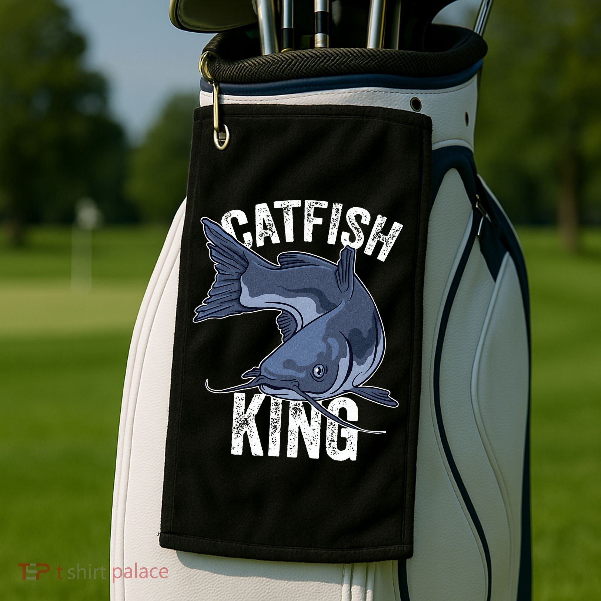 Catfish King Catfish Fishing Catfishing Golf Towel