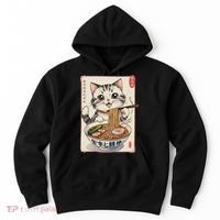 Cute Kawaii Cute Cat Ramen Anime Art For Cat Lovers Hoodie thumb 0