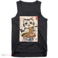 Cute Kawaii Cute Cat Ramen Anime Art For Cat Lovers Tank Top thumb 0