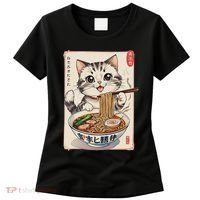 Cute Kawaii Cute Cat Ramen Anime Art For Cat Lovers Women's T-Shirt thumb 0