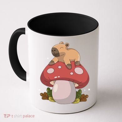 Cute Kawaii Capybara Mushroom Cottagecore Aesthetic Coffee Mug