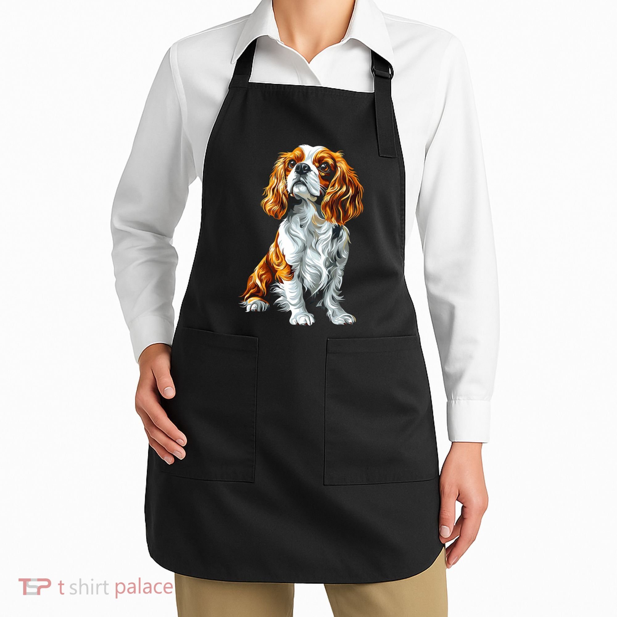 Cavalier King Charles Spaniel Dog Graphic Pet Artwork Apron