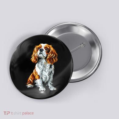 Cavalier King Charles Spaniel Dog Graphic Pet Artwork Button