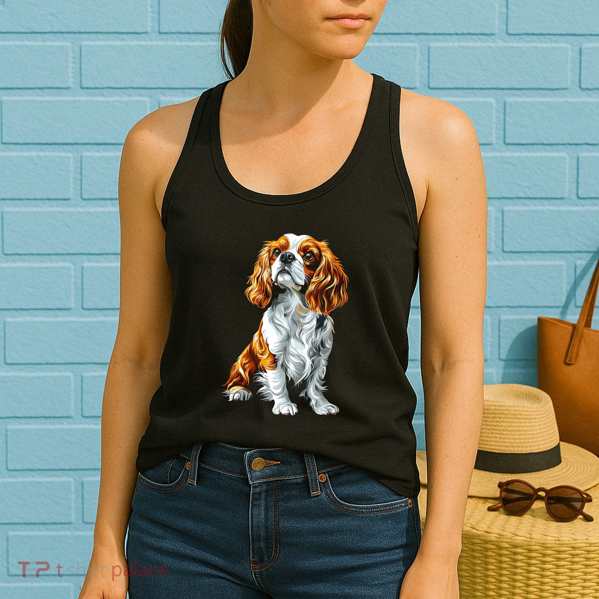 Cavalier King Charles Spaniel Dog Graphic Pet Artwork Women's Tank Top