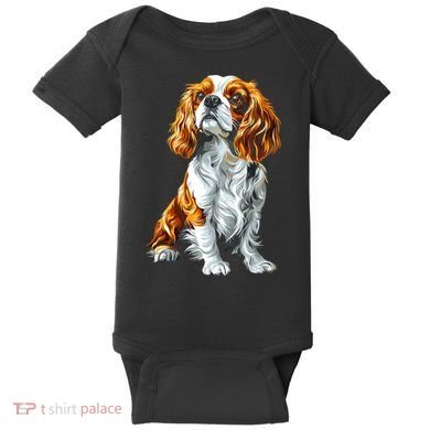 Cavalier King Charles Spaniel Dog Graphic Pet Artwork Baby Bodysuit