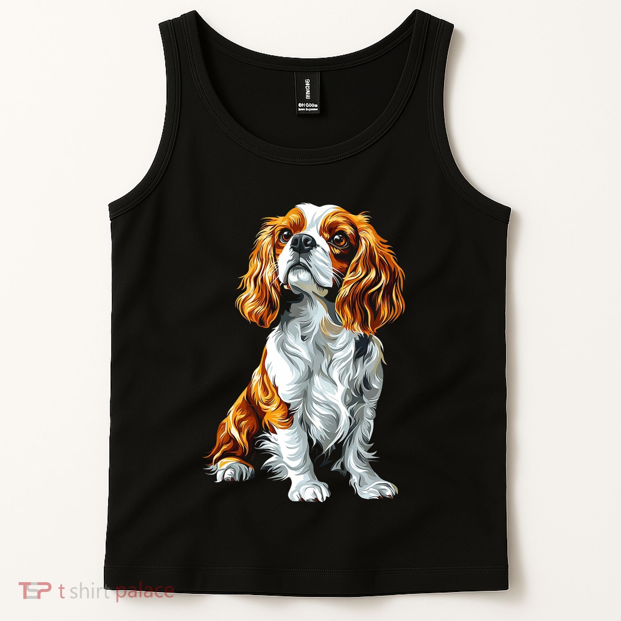 Cavalier King Charles Spaniel Dog Graphic Pet Artwork Tank Top