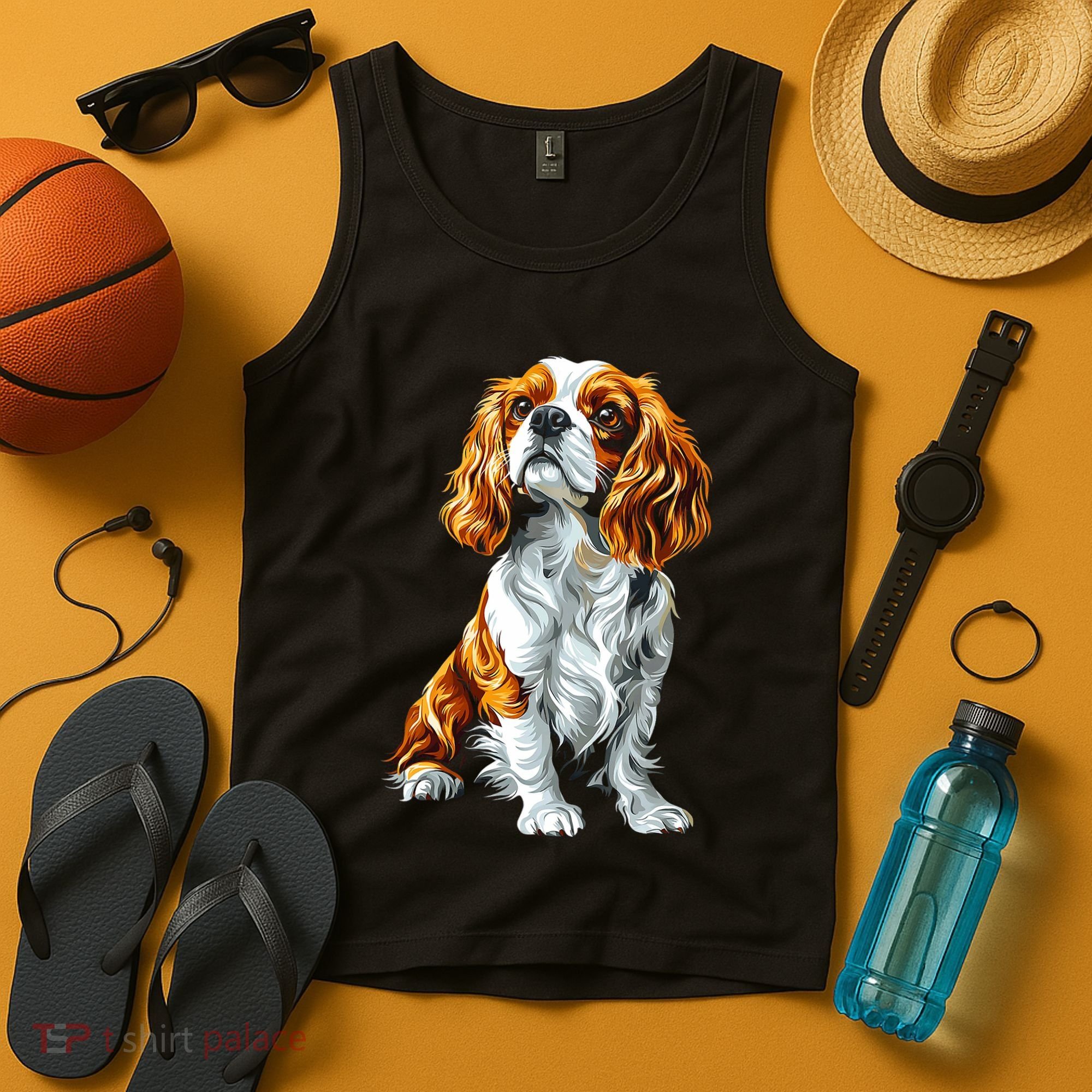 Cavalier King Charles Spaniel Dog Graphic Pet Artwork Tank Top