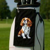 Cavalier King Charles Spaniel Dog Graphic Pet Artwork Golf Towel thumb 2