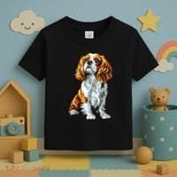 Cavalier King Charles Spaniel Dog Graphic Pet Artwork Toddler T-Shirt thumb 3