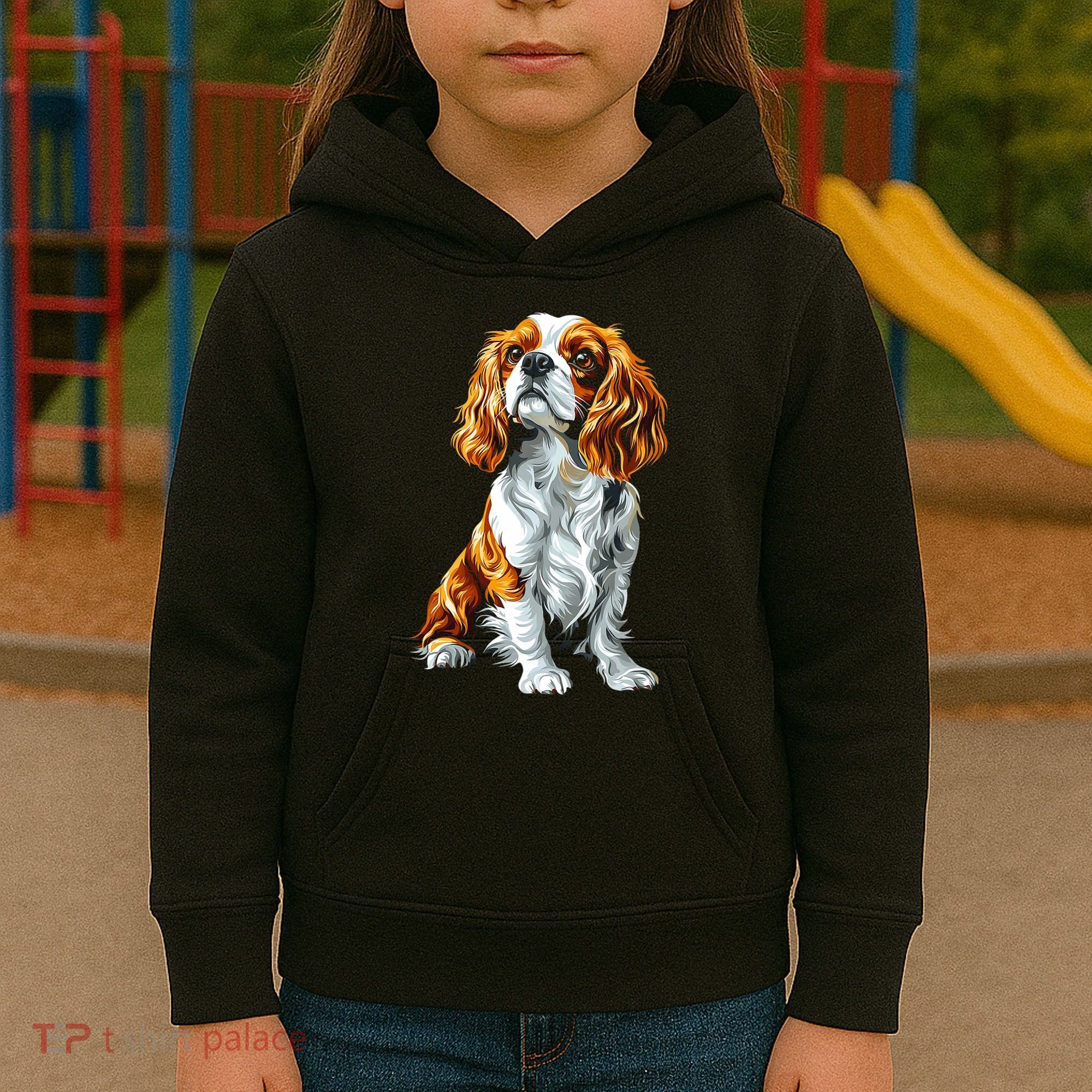 Cavalier King Charles Spaniel Dog Graphic Pet Artwork Kids Hoodie