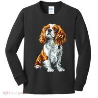 Cavalier King Charles Spaniel Dog Graphic Pet Artwork Kids Long Sleeve Shirt thumb 0