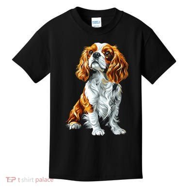 Cavalier King Charles Spaniel Dog Graphic Pet Artwork Kids T-Shirt