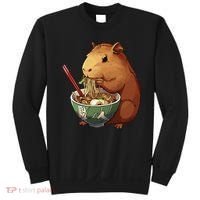 Cute Kawaii Capybara Eating Japanese Ramen Noodles Anime Sweatshirt thumb 0