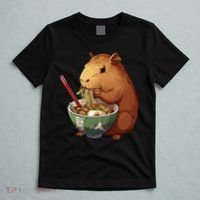 Cute Kawaii Capybara Eating Japanese Ramen Noodles Anime T-Shirt thumb 5