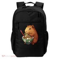 Cute Kawaii Capybara Eating Japanese Ramen Noodles Anime Backpack thumb 0