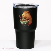 Cute Kawaii Capybara Eating Japanese Ramen Noodles Anime Tumbler thumb 0
