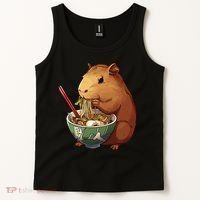 Cute Kawaii Capybara Eating Japanese Ramen Noodles Anime Tank Top thumb 2