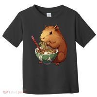Cute Kawaii Capybara Eating Japanese Ramen Noodles Anime Toddler T-Shirt thumb 0