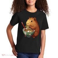 Cute Kawaii Capybara Eating Japanese Ramen Noodles Anime Kids T-Shirt thumb 2