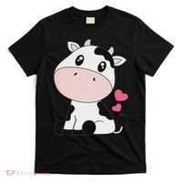 Cute Kawaii Cow Print Cow Animal Women T-Shirt thumb 0