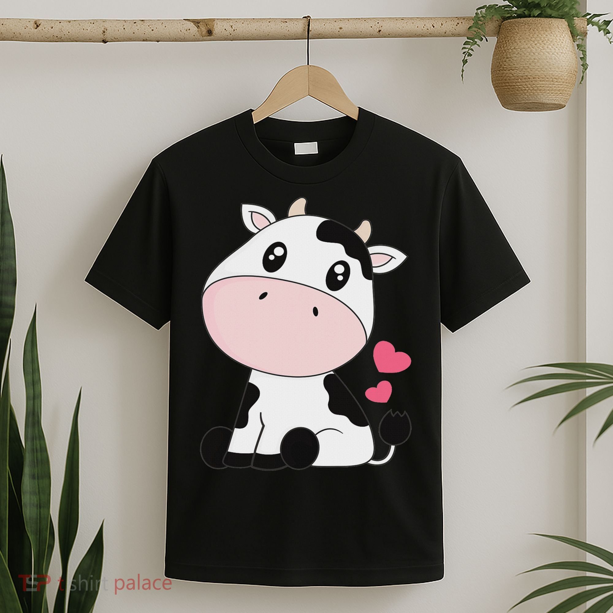 Cute Kawaii Cow Print Cow Animal Women T-Shirt