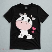 Cute Kawaii Cow Print Cow Animal Women T-Shirt thumb 5
