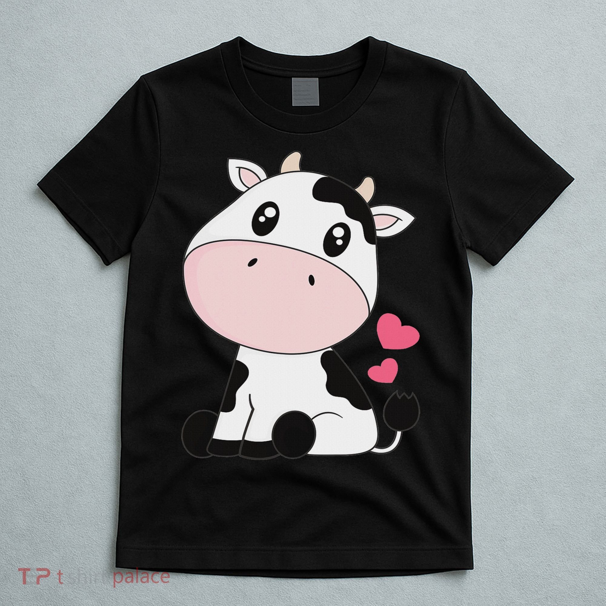 Cute Kawaii Cow Print Cow Animal Women T-Shirt