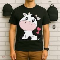 Cute Kawaii Cow Print Cow Animal Women T-Shirt thumb 6