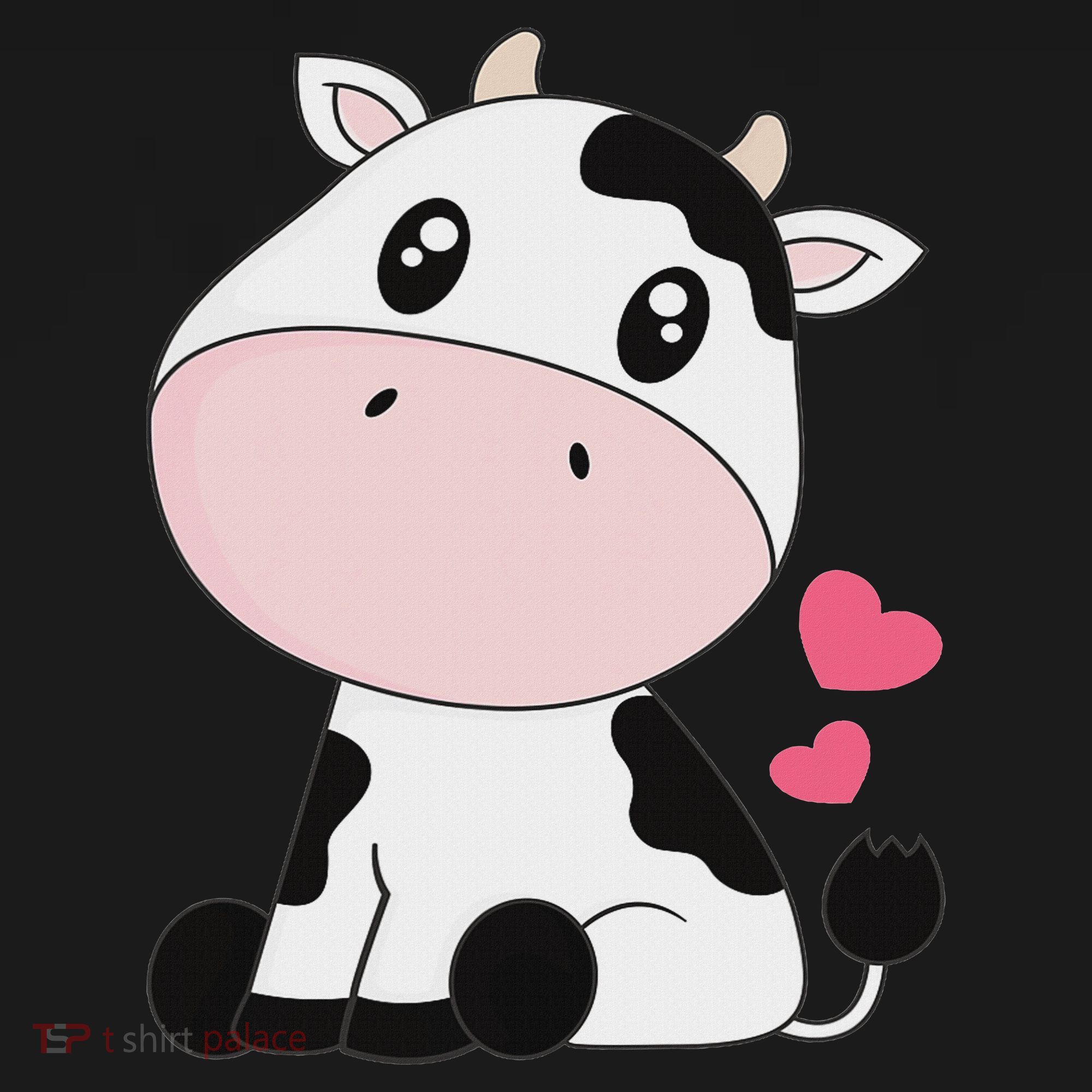 Cute Kawaii Cow Print Cow Animal Women T-Shirt
