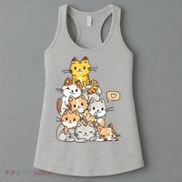 Cute Kawaii Cat Kitty Meowtain Cats Pile Chibi Women Girls Women's Tank Top thumb 3