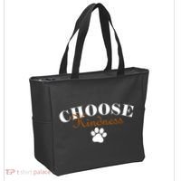Choose Kindness Dog Paw Print Tote Bag thumb 2