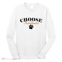 Choose Kindness Dog Paw Print Long Sleeve Shirt thumb 0