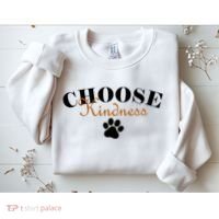 Choose Kindness Dog Paw Print Sweatshirt thumb 2