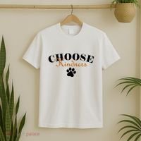 Choose Kindness Dog Paw Print T-Shirt thumb 2