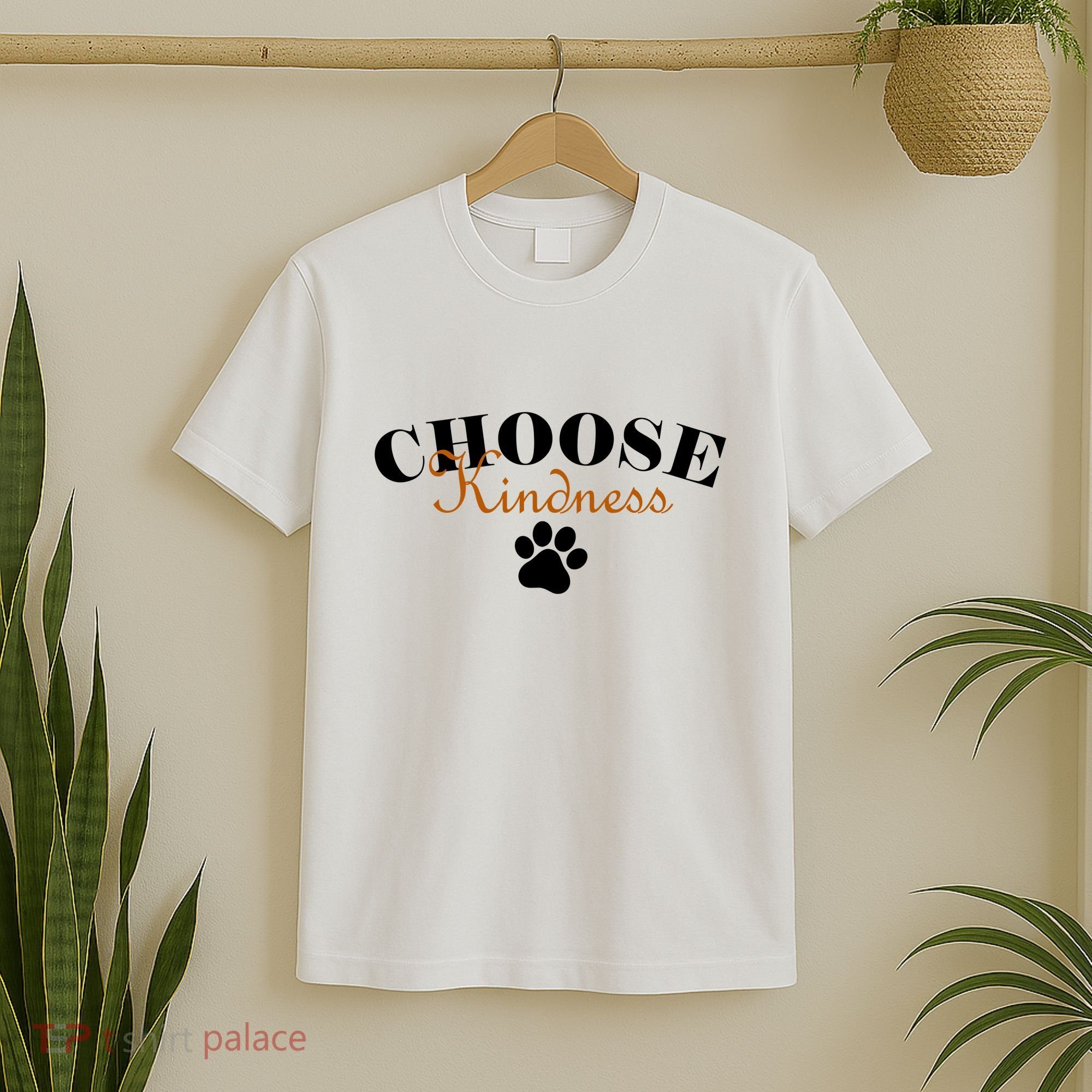 Choose Kindness Dog Paw Print T-Shirt