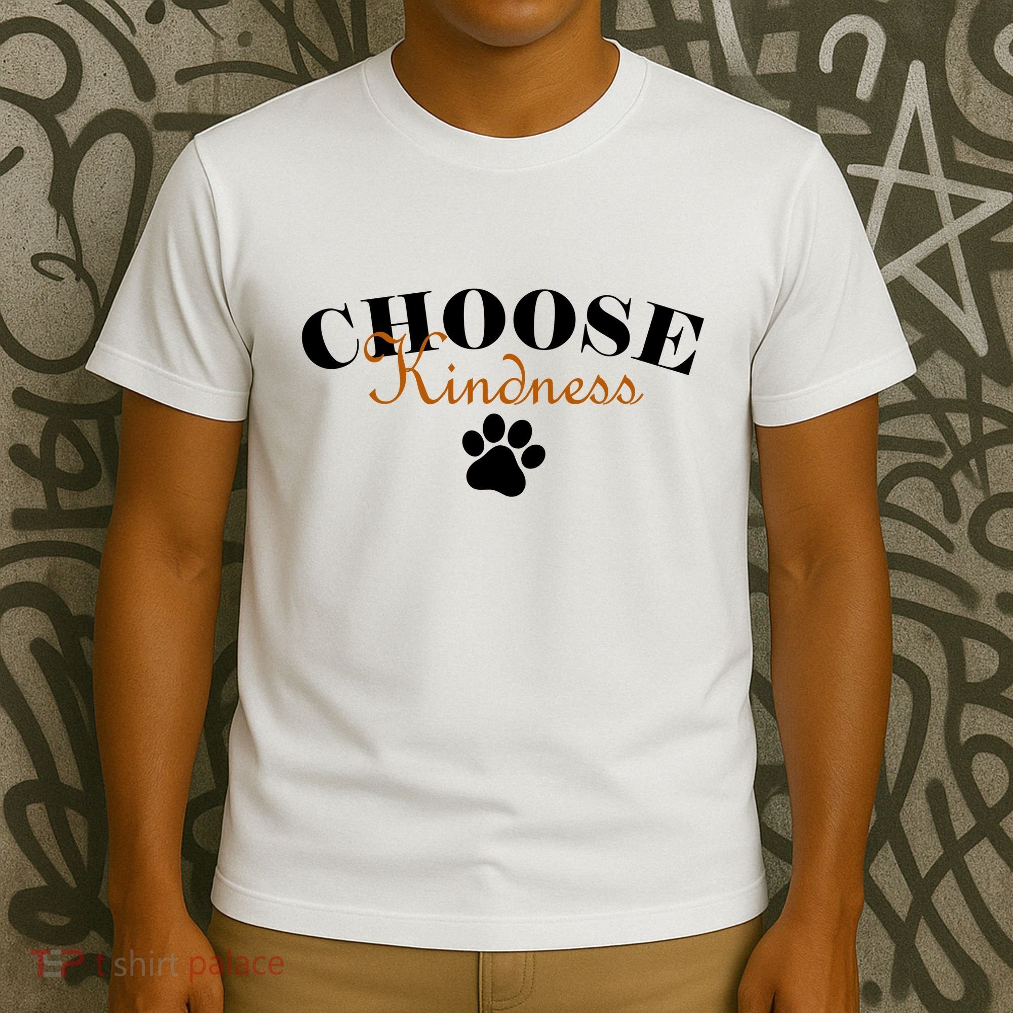 Choose Kindness Dog Paw Print T-Shirt