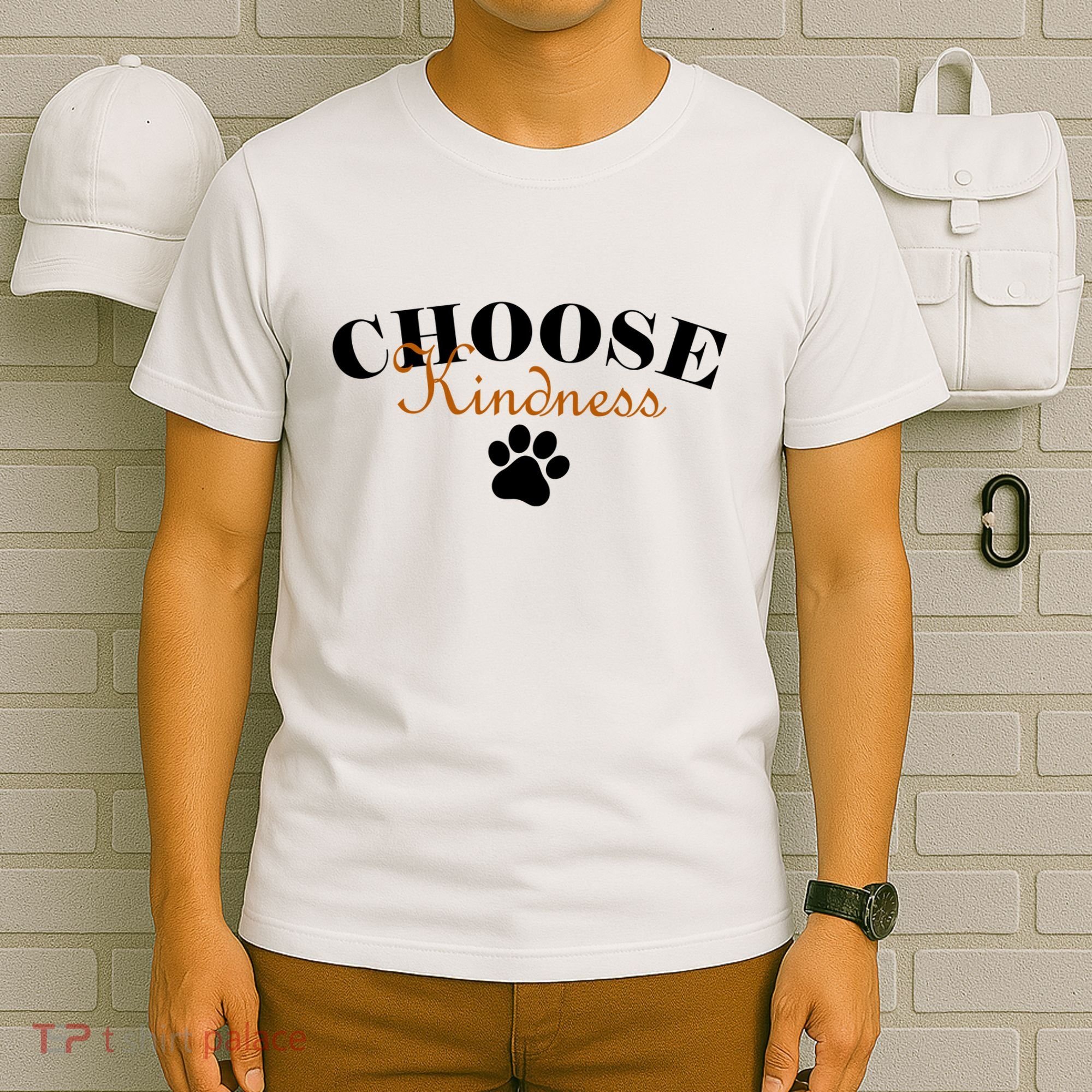 Choose Kindness Dog Paw Print T-Shirt