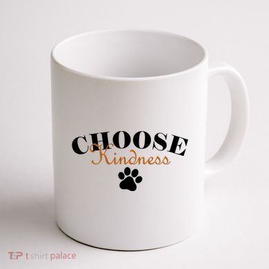 Choose Kindness Dog Paw Print Coffee Mug back