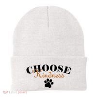 Choose Kindness Dog Paw Print Beanie thumb 0
