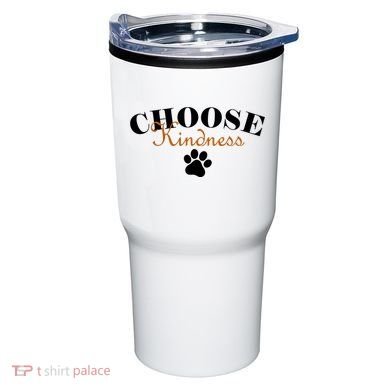 Choose Kindness Dog Paw Print Tumbler