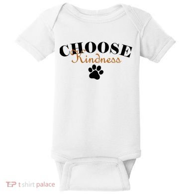 Choose Kindness Dog Paw Print Baby Bodysuit