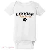 Choose Kindness Dog Paw Print Baby Bodysuit thumb 0