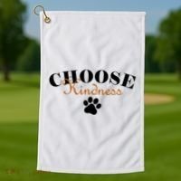 Choose Kindness Dog Paw Print Golf Towel thumb 1