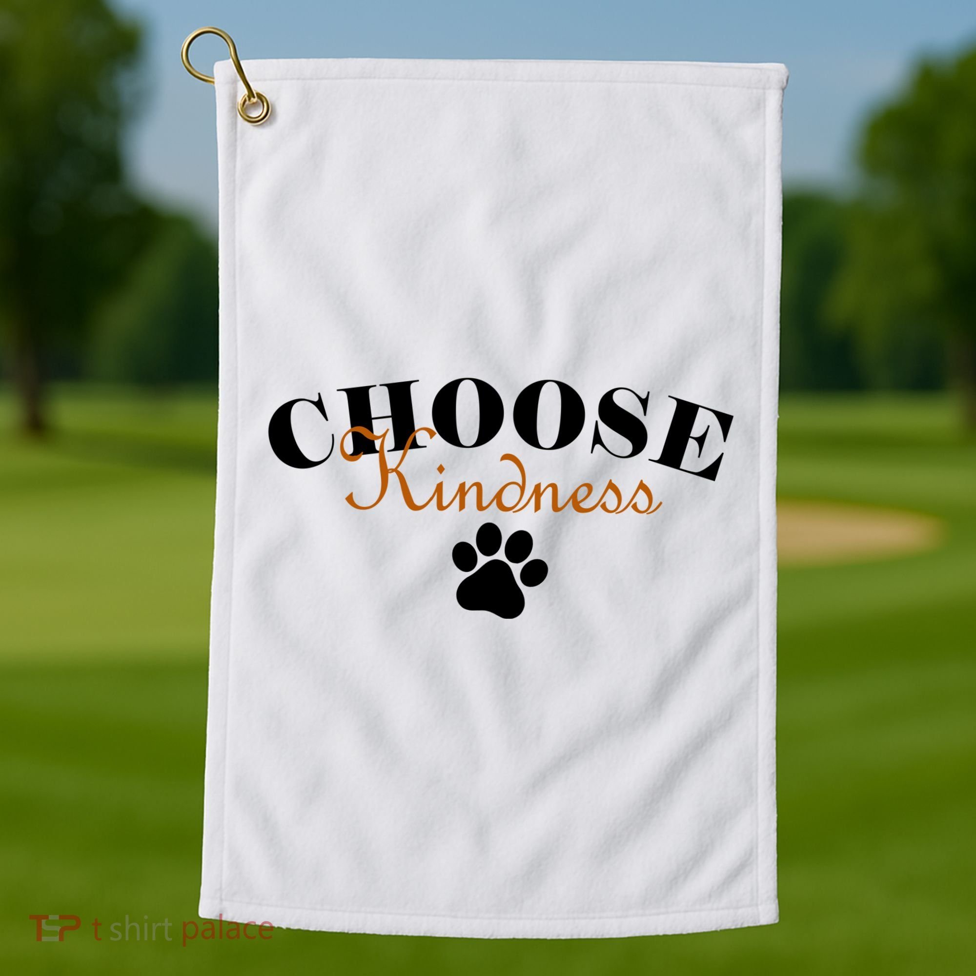 Choose Kindness Dog Paw Print Golf Towel